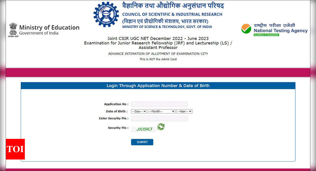 CSIR UGC NET exam city intimation slip released; admit card soon