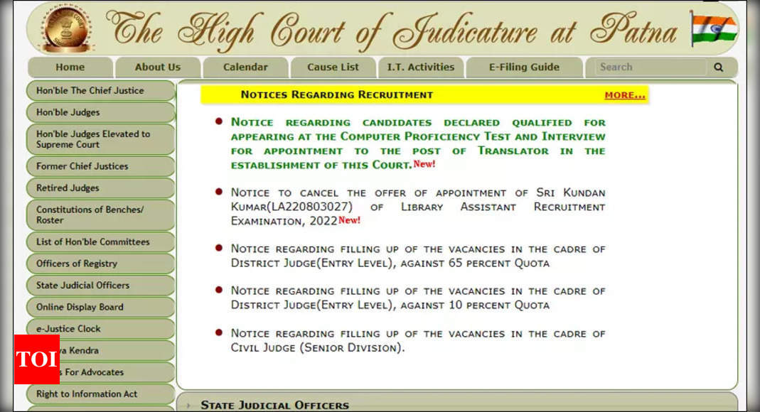 Patna High Court announces written test result for Translator Recruitment