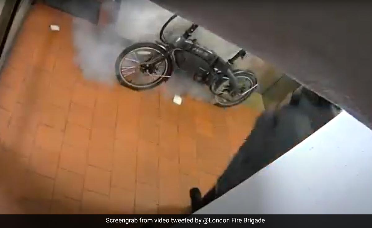 Watch: Narrow Escape For Man As E Bike Catches Fire In London