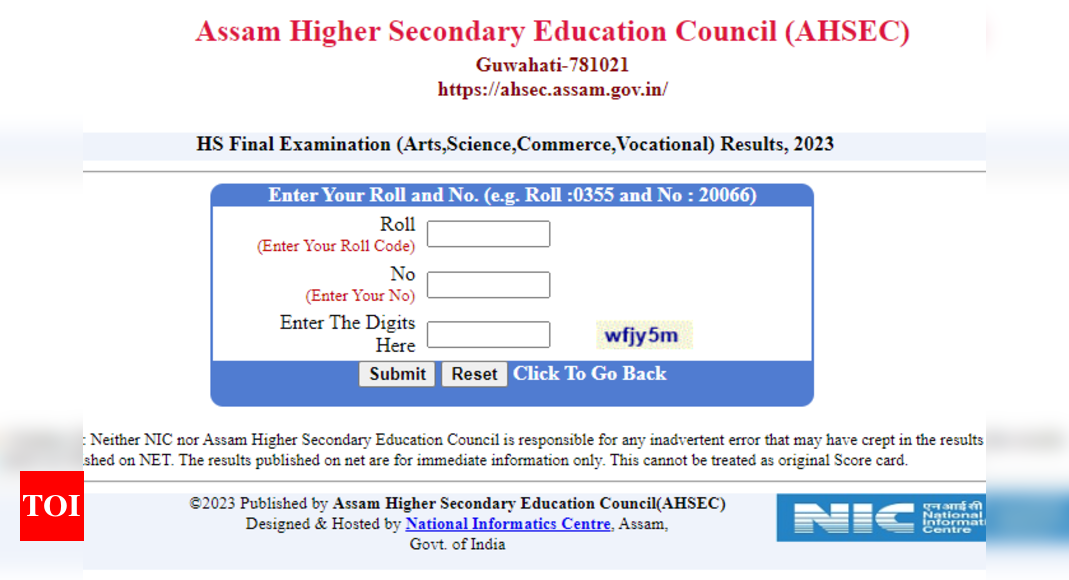 Assam AHSEC HS th Result Declared; Direct link here