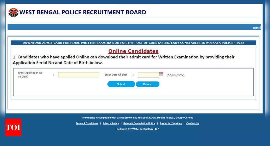 WB Police Constable Final Exam Admit Card Released on wbpolice gov