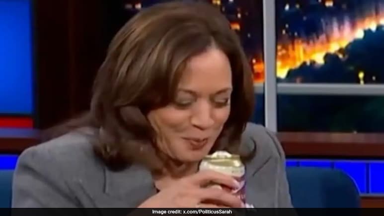 "Cheers": Kamala Harris Drinks Beer During TV Interview