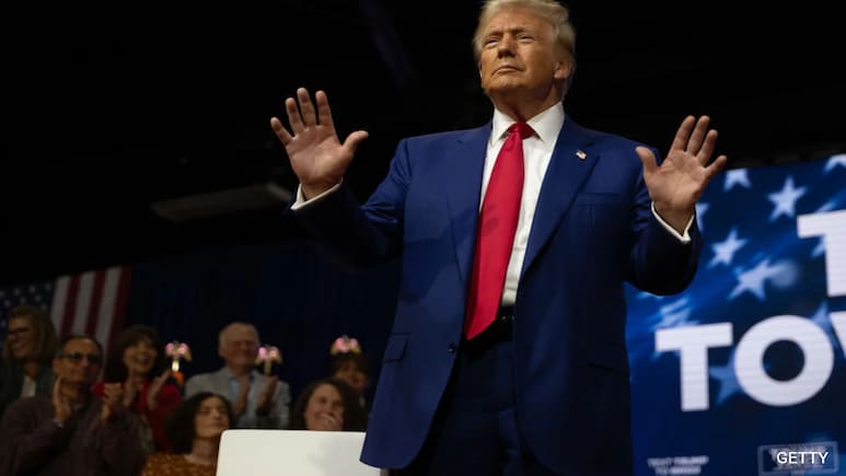 "Hope He's Okay": Kamala Harris As Trump Dances During Town Hall