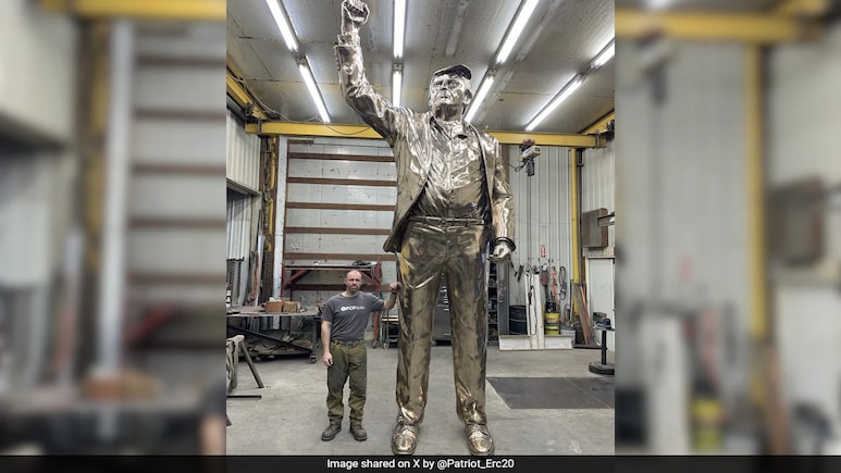 Donald Trump's Iconic Fist Pump Moment Captured In Giant Bronze Statue