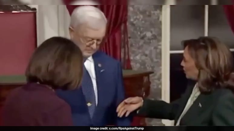 "I Won't Bite": Senator's Husband Refuses To Shake Hands With Kamala Harris