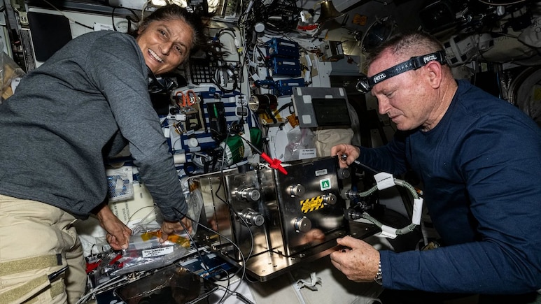 US Astronauts Upbeat Seven Months Into Eight Day Mission