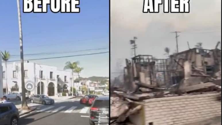 Video Shows Before And After Wildfire Burnt Down Iconic Building In US