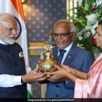 PM Modi Gifts 'Maha Kumbh Jal' To Mauritius President Dharam Gokhool