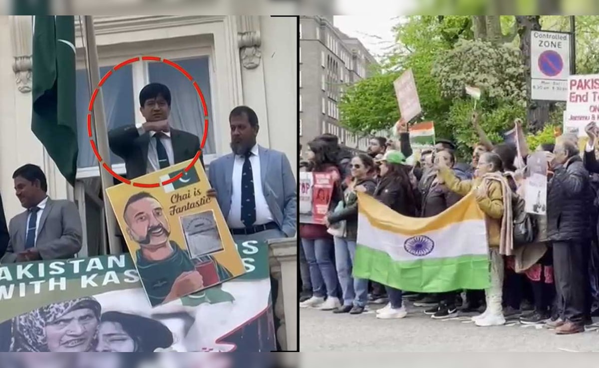 Video: Pak Official's 'Throat Slit' Gesture At Pahalgam Attack Protestors In UK