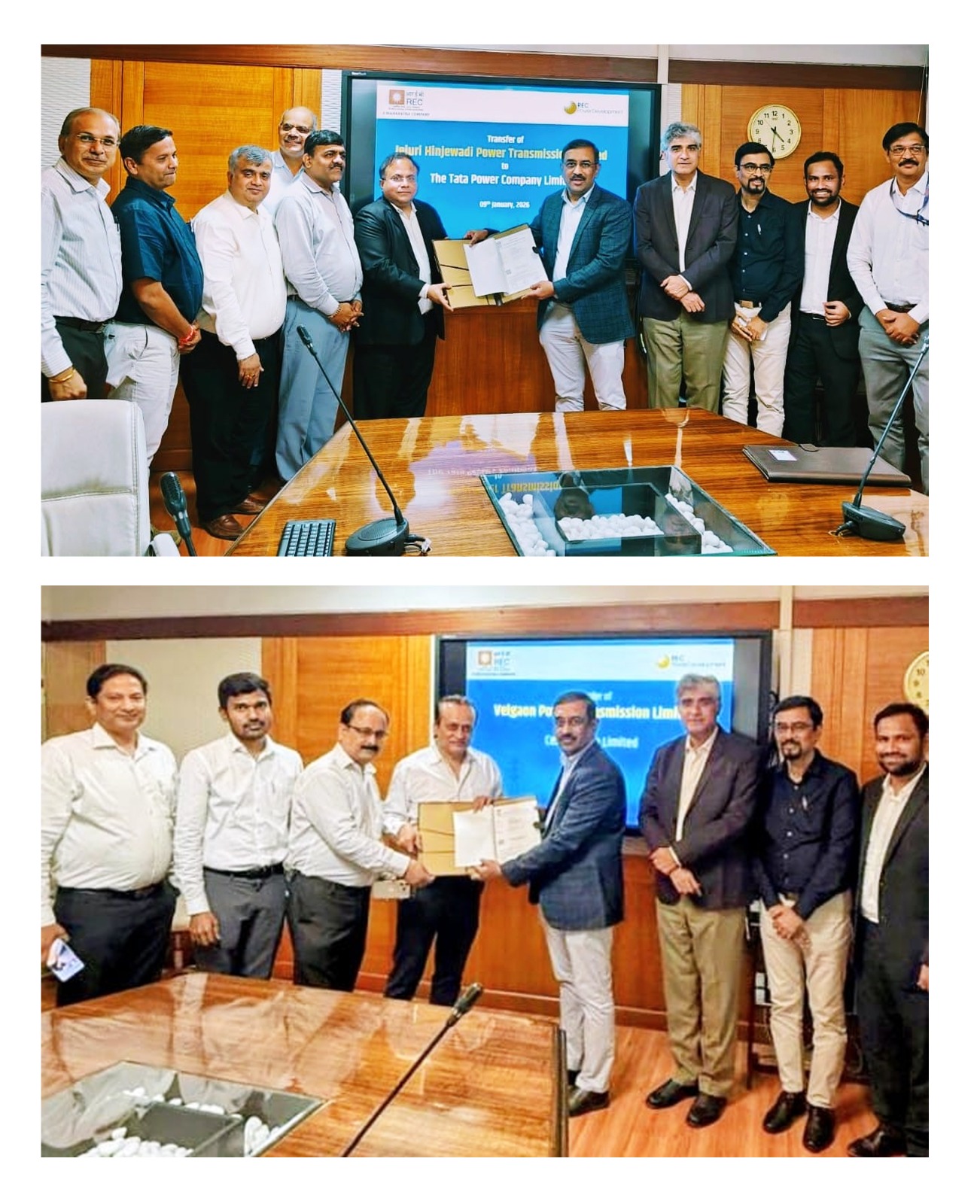 RECPDCL Hands Over Two Intra State Transmission Project SPVs in Maharashtra to Ceigall India Limited and The Tata Power Company Limited