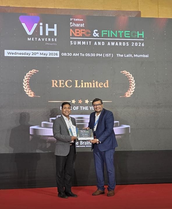 REC receives “NBFC of the Year” Award at Bharat NBFC & FinTech Summit & Awards 2026