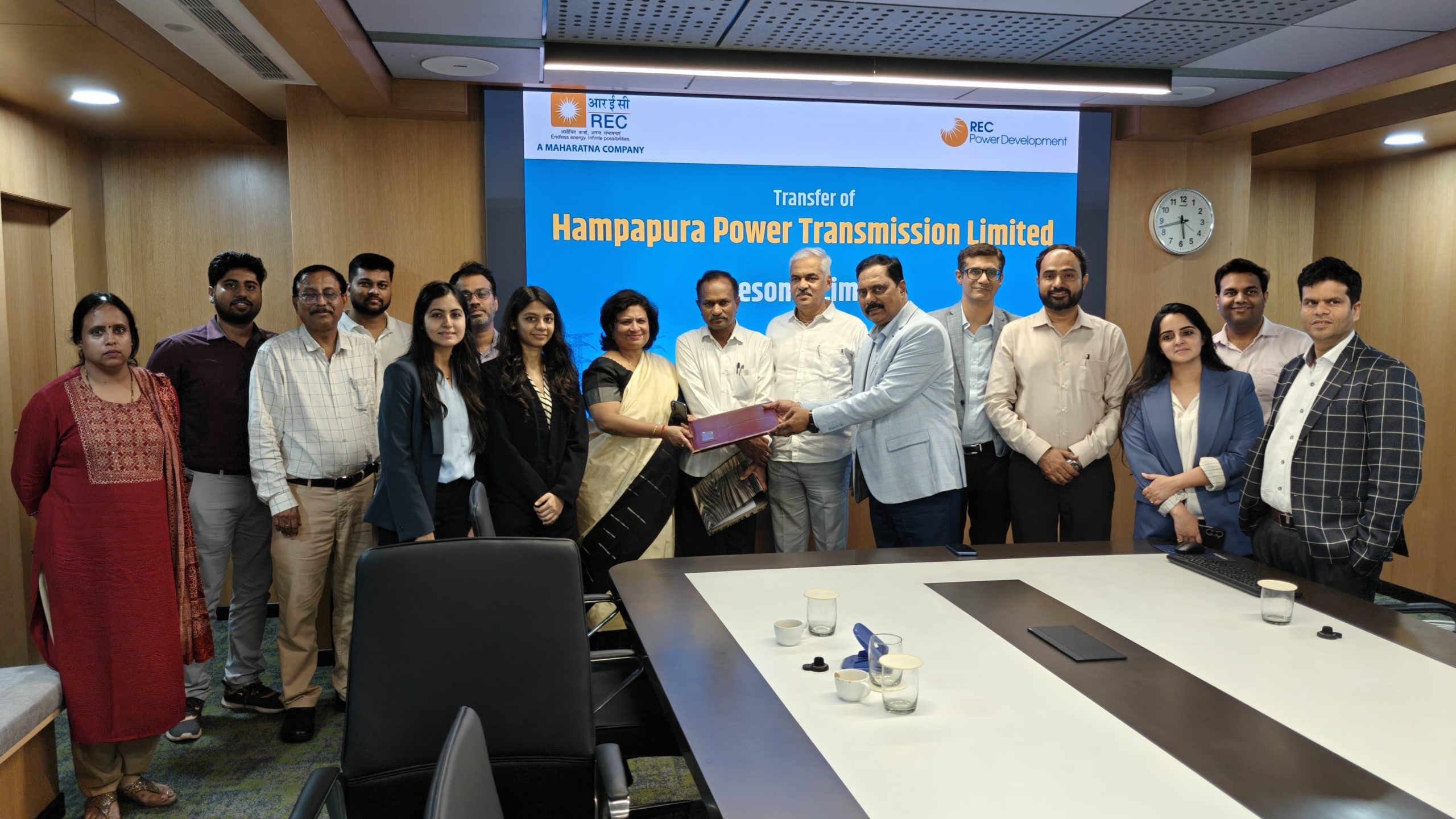 RECPDCL hands over Hampapura Power Transmission Limited, a SPV of Intra State Transmission Project of Karnataka, to M/s Resonia Limited
