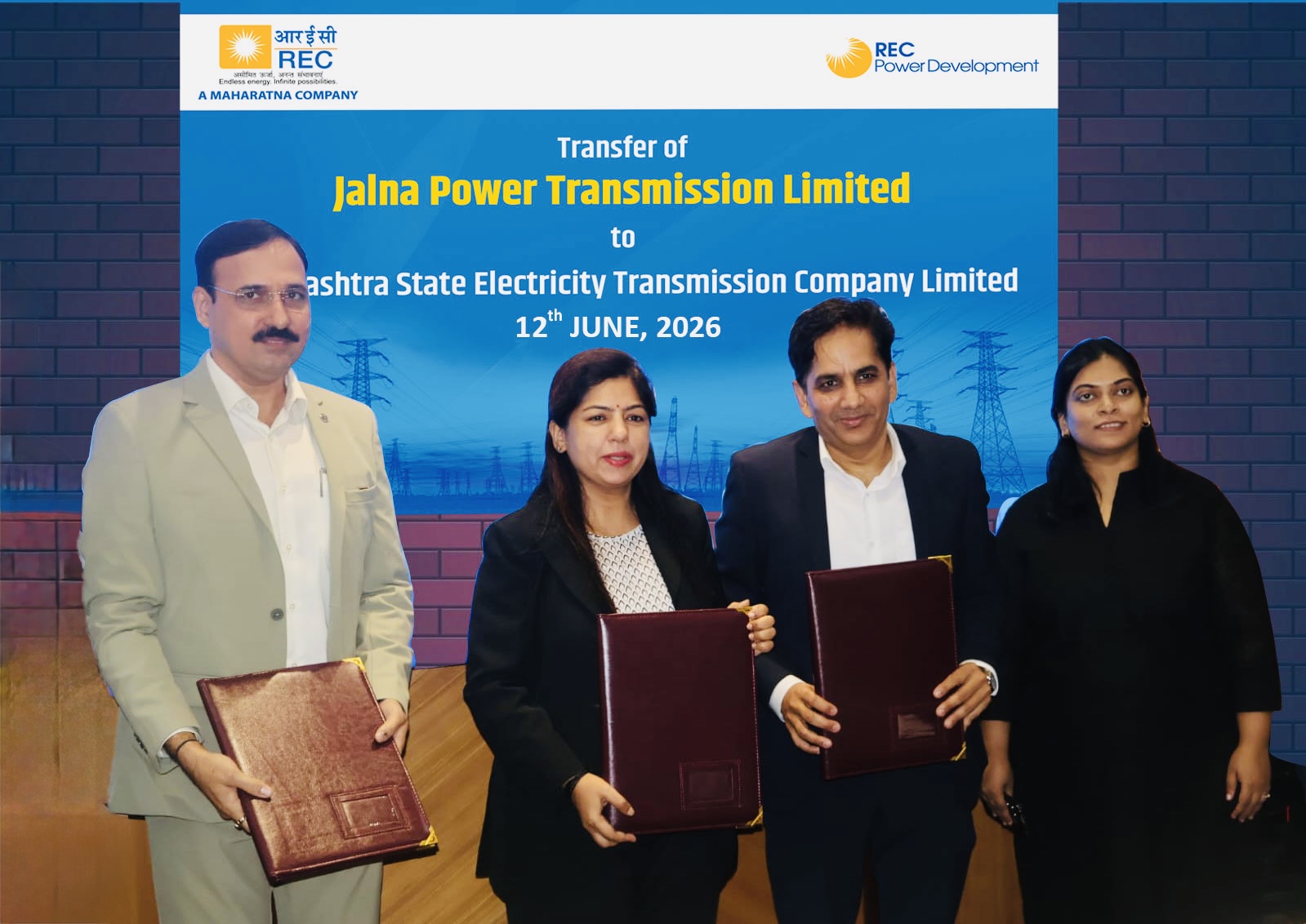 RECPDCL hands over Jalna Power Transmission Limited, a SPV of Intra State Transmission Project of Maharashtra, to M/s Maharashtra State Electricity Transmission Company Limited