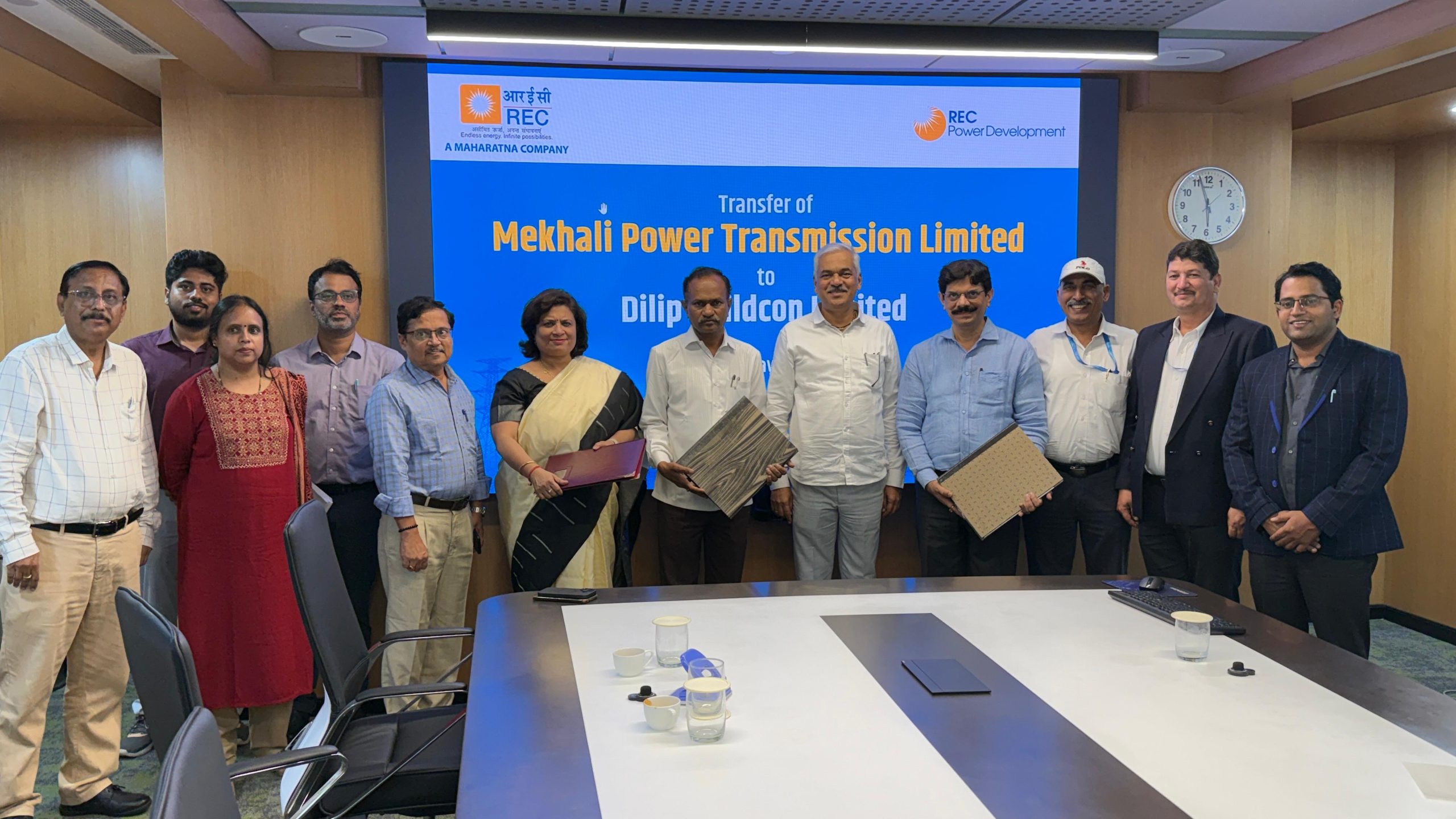RECPDCL hands over Mekhali Power Transmission Limited, a SPV of Intra State Transmission Project of Karnataka, to M/s Dilip Buildcon Limited