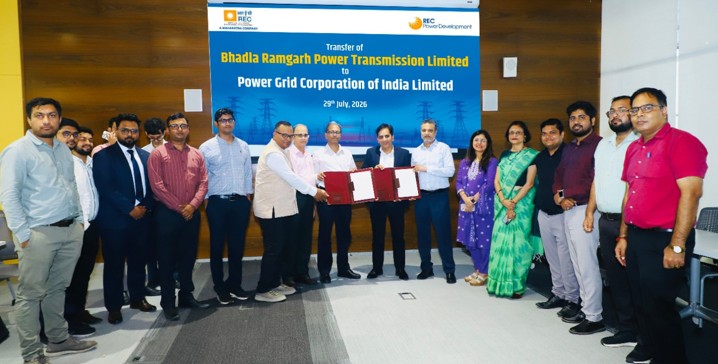 RECPDCL Hands Over Bhadla Ramgarh Power Transmission limited to Power Grid Corporation of India Limited and Shongtong Power Transmission Limited to Terralight Solar Energy Tinwari Private Limited